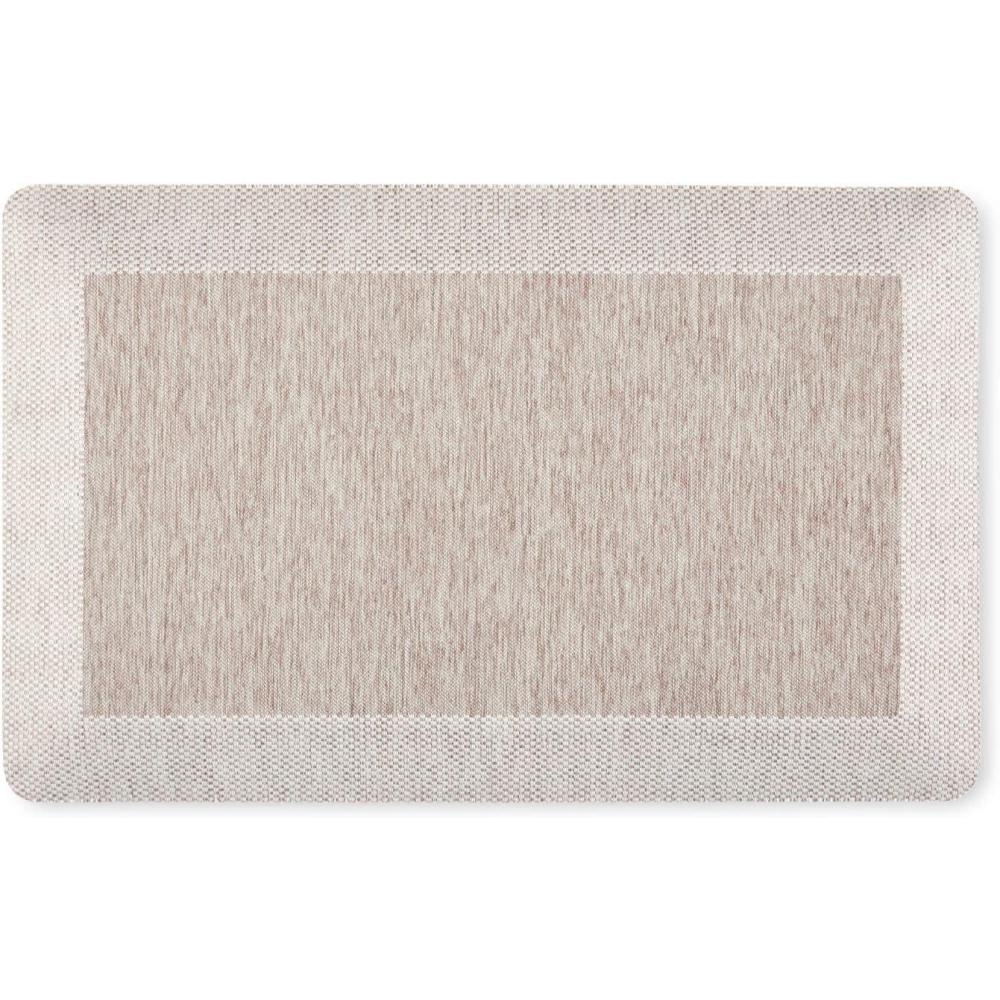 imageMartha Stewart Mira Modern Heathered AntiFatigue AirInfused Kitchen Mat Grey 196quotx32quotCoffee Brown