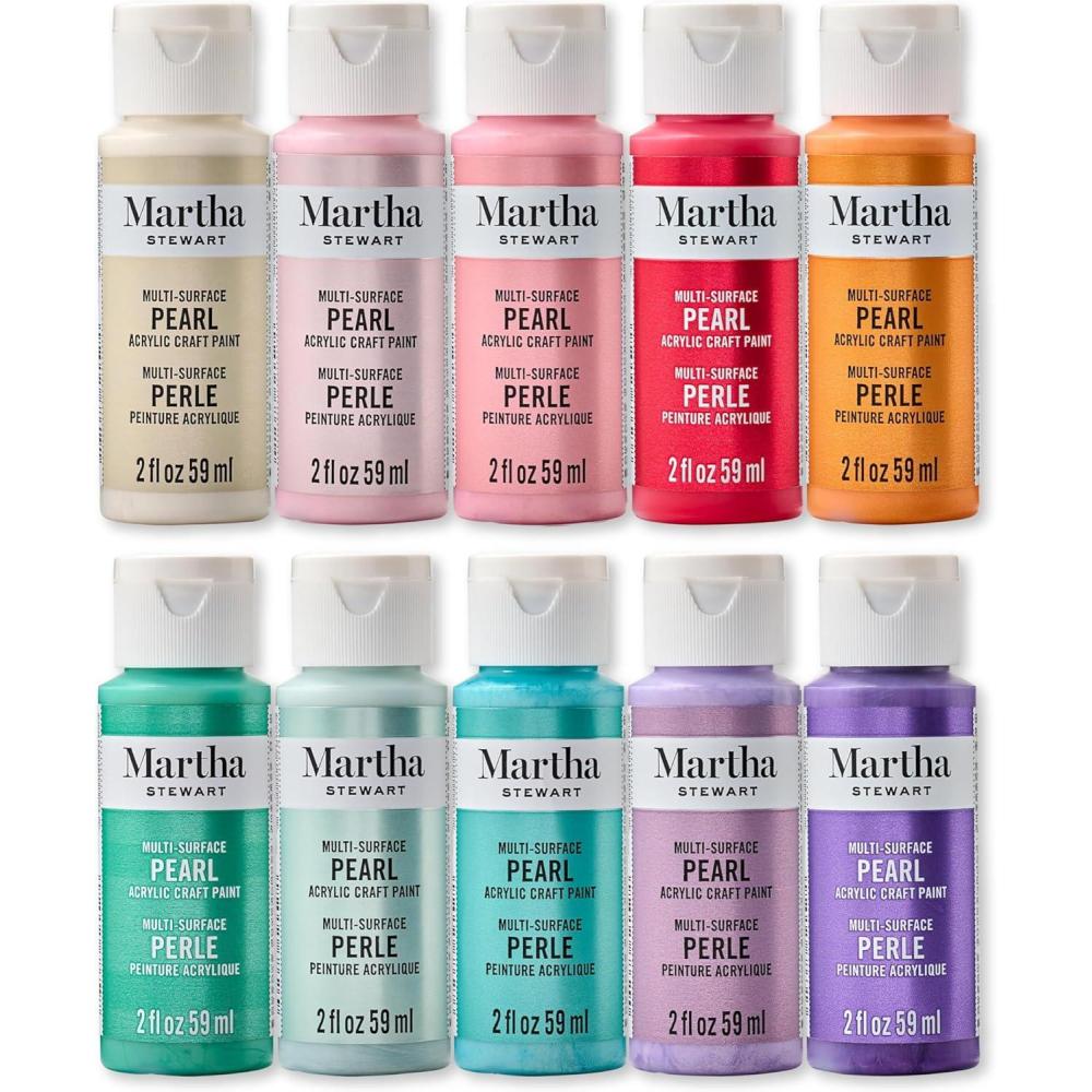 imageMartha Stewart MultiSurface Specialty 10 pc Paint Set Studio LightsPolished Pearl