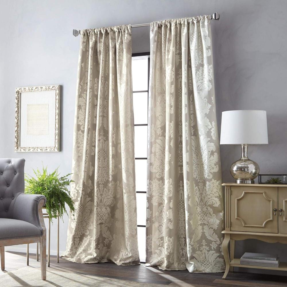 imageMartha Stewart Palermo Room Darkening Lined Rod Pocket Single Curtain Panel 95quot ChampagneChampagne