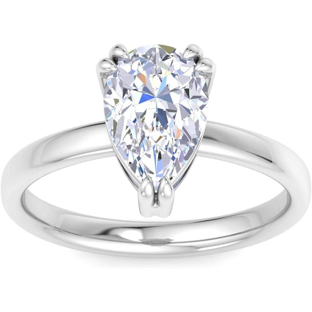 imageMartha Stewart Pear Shape Lab Grown Diamond Solitaire Ring Diamond Engagement Ring in 14 Karat Goldwhitegold