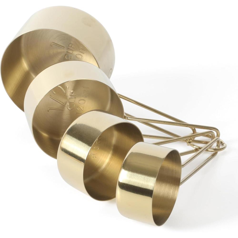 imageMartha Stewart Richburn 4Piece Stainless Steel Measuring Cups Set Durable and Accurate Kitchen Measuring Tools for Baking and CookingGold