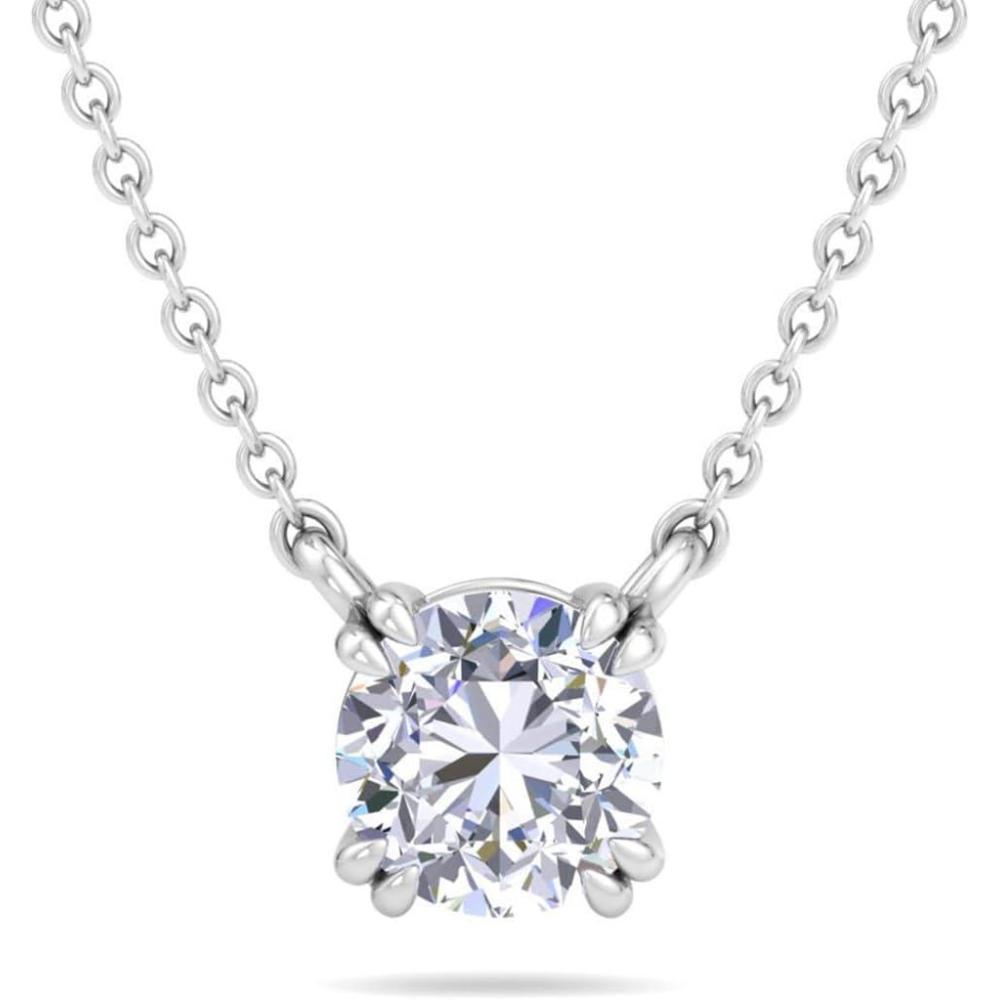 imageMartha Stewart Round Shape Lab Grown Diamond Solitaire Necklace In 14 Karat Goldwhitegold