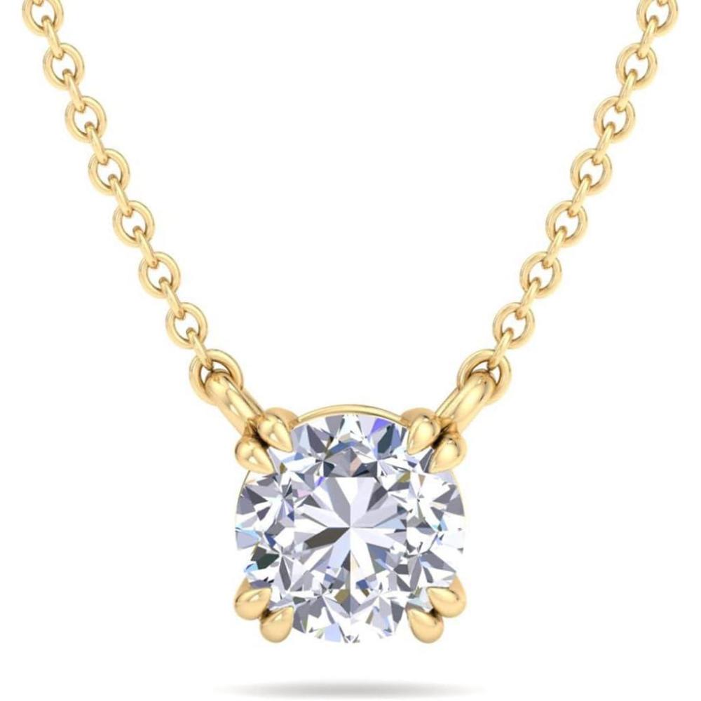 imageMartha Stewart Round Shape Lab Grown Diamond Solitaire Necklace In 14 Karat Goldyellowgold