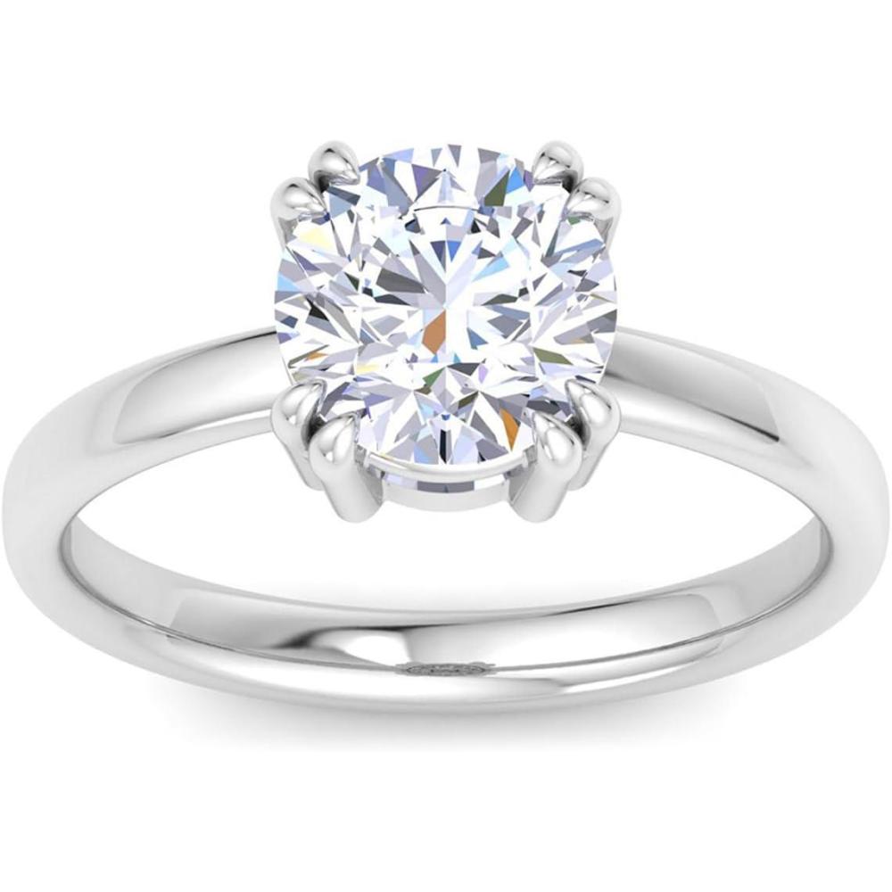 imageMartha Stewart Round Shape Lab Grown Diamond Solitaire Ring Diamond Engagement Ring in 14 Karat Gold For Womenwhitegold