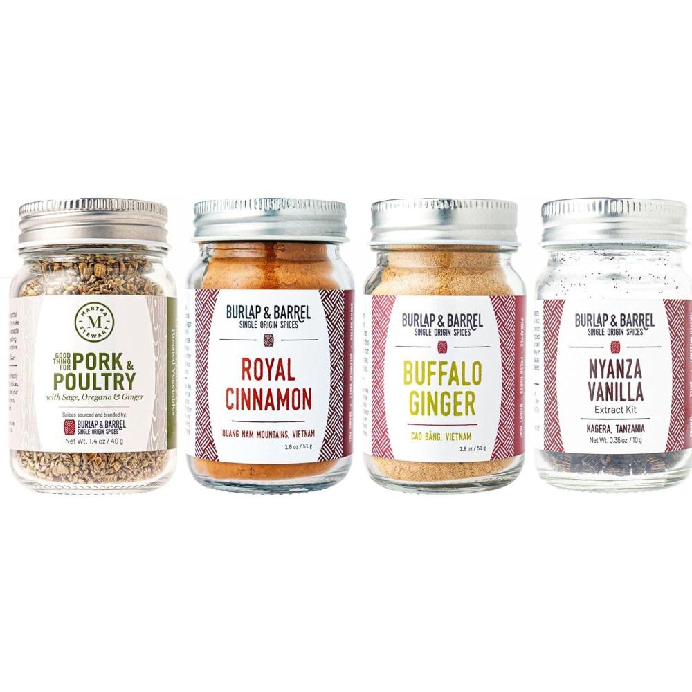 imageMartha Stewart Seafood ampamp Chicken Seasoning  Bright Zesty ampamp Irresistible Handcrafted Blend of SingleOrigin Spices from Burlap ampamp Barrel  Fish Shellfish ampamp Poultry  Gift for Cooks  23 oz Glass Jar4Spice Essentials Set