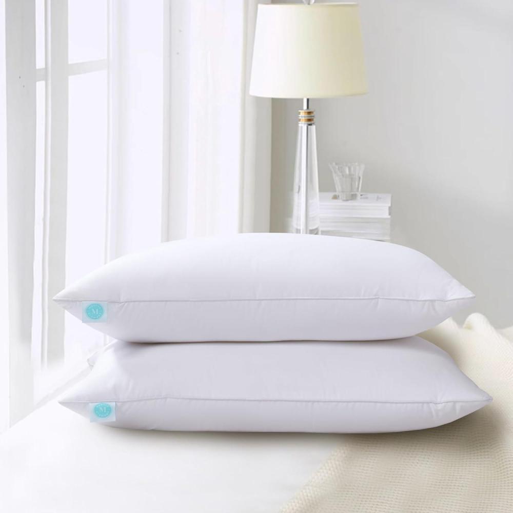imageMartha Stewart Tencel LyocellCotton Blend White Feather Down Pillow Medium Firm2 PackKing Size Bed Pillow 2 CountJumbo