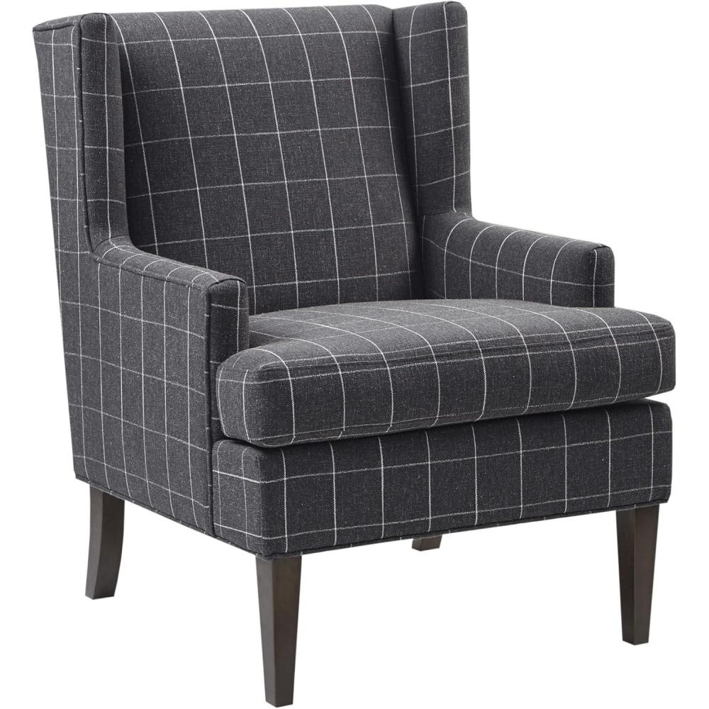 imageMartha Stewart Upholsterd Accent Chair Living Room Furniture  Modern Design Leisurely Resting Comfortable Foam Seat Cushion Bedroom Lounge Sophisticated 2875quot W x 31quot D x 375quot H CharcoalCharcoal
