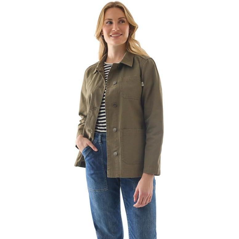 imageMartha Stewart Womens Chore Jacket Lightweight Utility Coat Casual Outerwear Long Sleeve Work LayersKalamata