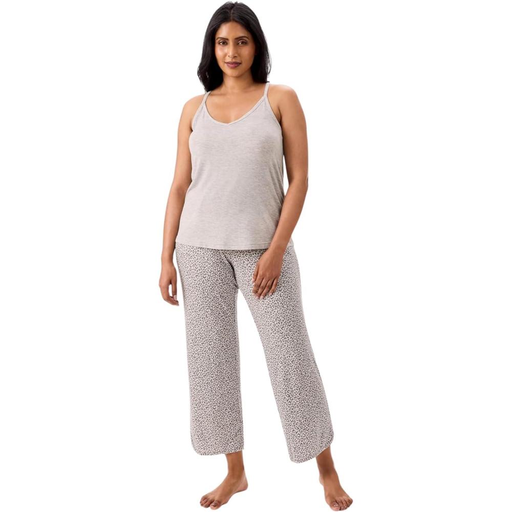 imageMartha Stewart Womens Cooling Pajama Set  2Piece Rayon Cami ampamp Capri Sleepwear Lightweight ampamp Breathable Comfort