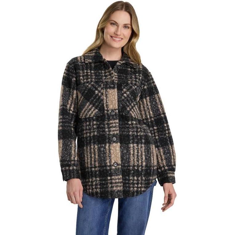imageMartha Stewart Womens Garden ShacketOxford Tan Plaid