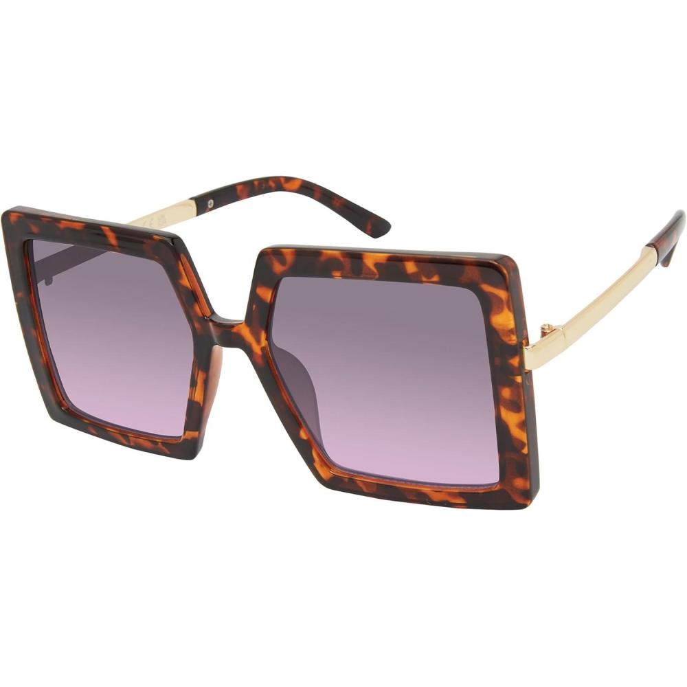 imageMartha Stewart Womens Ms147 Oversized Vintage Uv400 Protective Square SunglassesTimeless Gifts for Her 54mmBrown