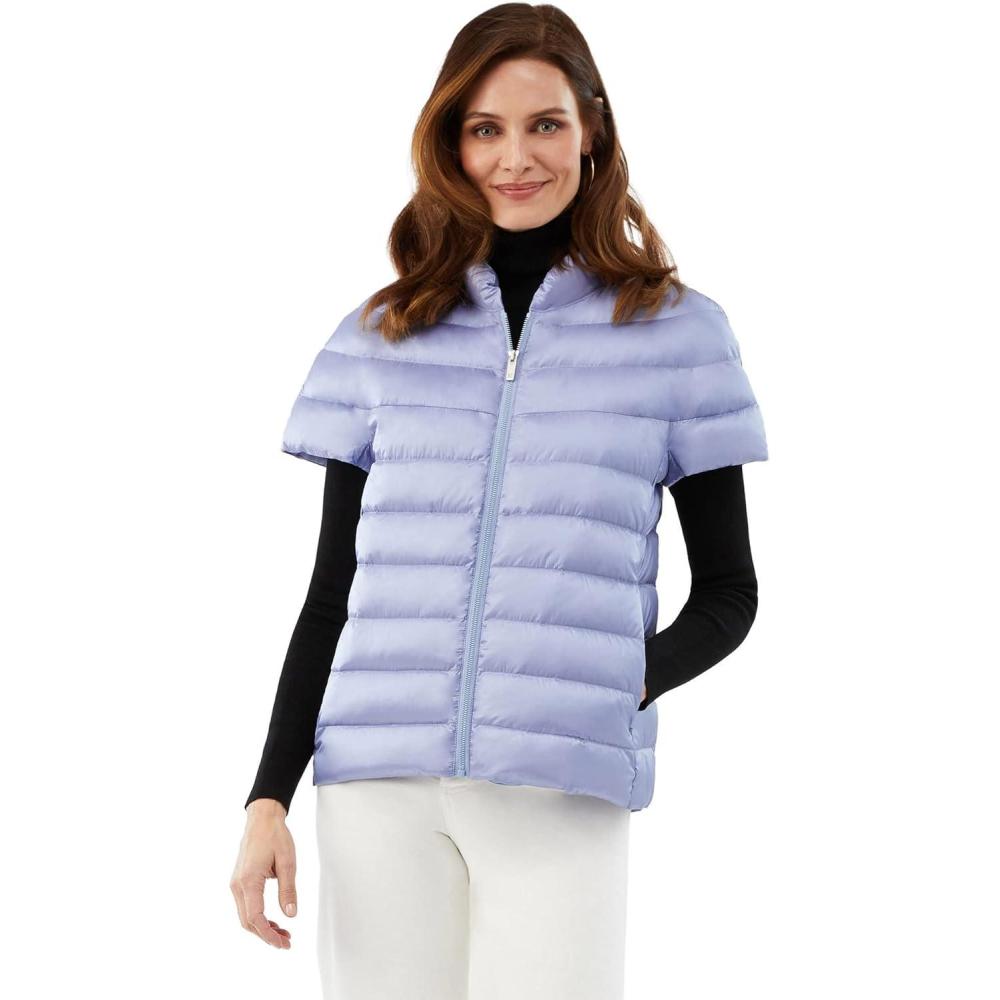 imageMartha Stewart Womens Short Sleeve Quilted Down Puffer VestBellflower