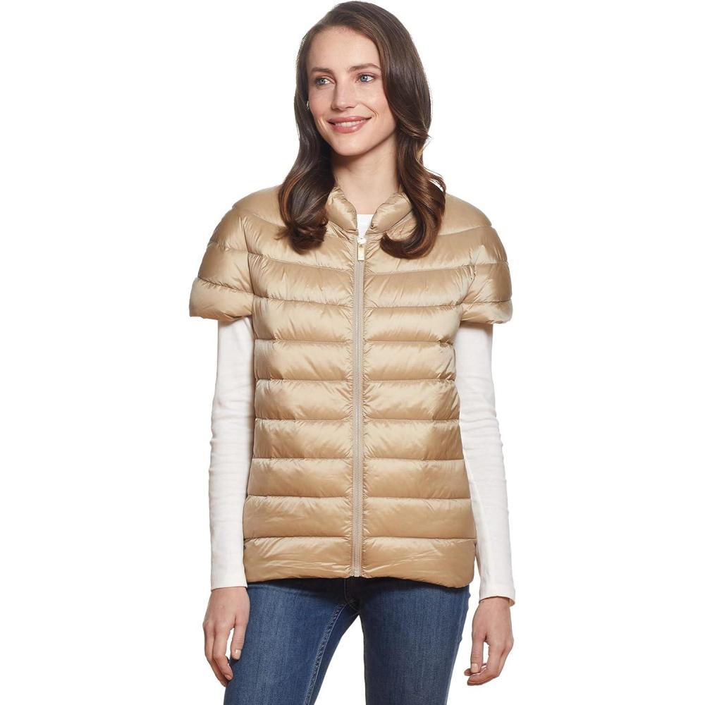 imageMartha Stewart Womens Short Sleeve Quilted Down Puffer VestKhaki