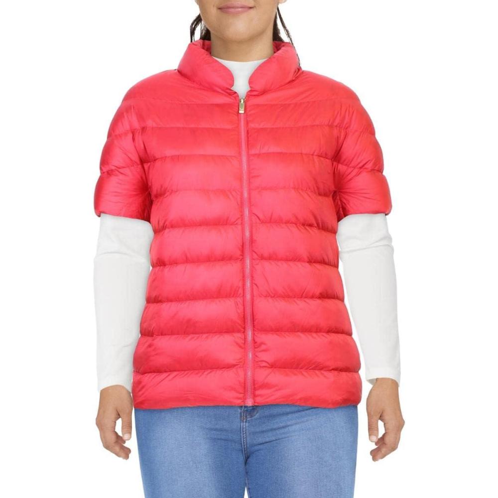 imageMartha Stewart Womens Short Sleeve Quilted Down Puffer VestLadybug Red