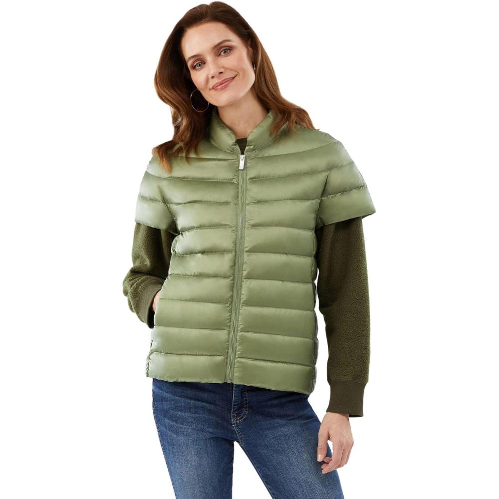 imageMartha Stewart Womens Short Sleeve Quilted Down Puffer VestSage