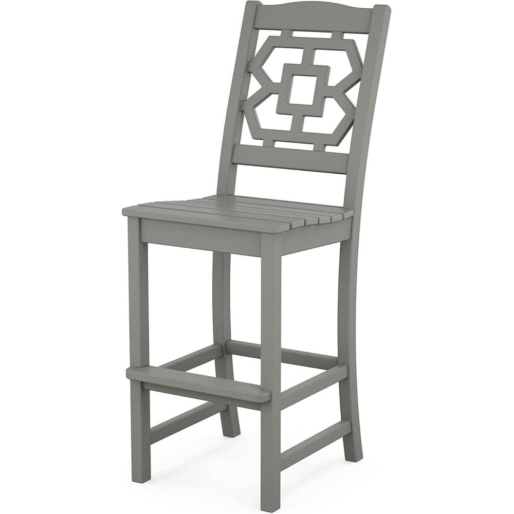 imageMartha Stewart by POLYWOOD Chinoiserie Bar Side Chair in GreenSlate Grey