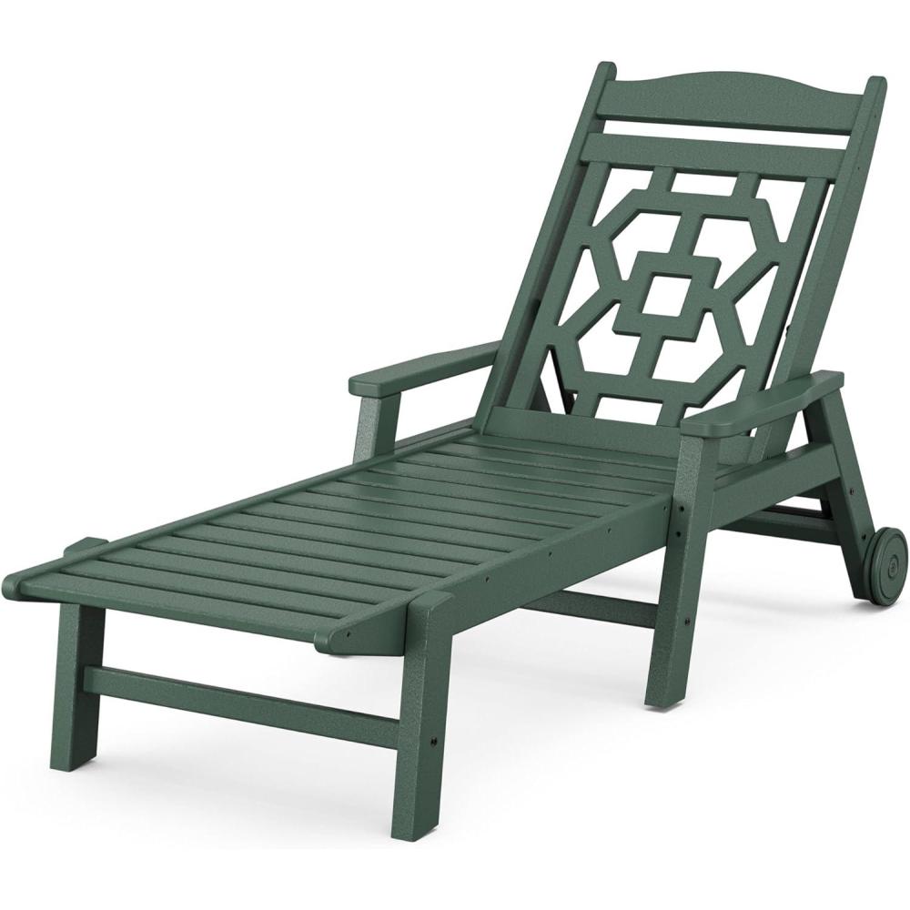 imageMartha Stewart by POLYWOOD Chinoiserie Chaise Lounge in Slate GreyGreen