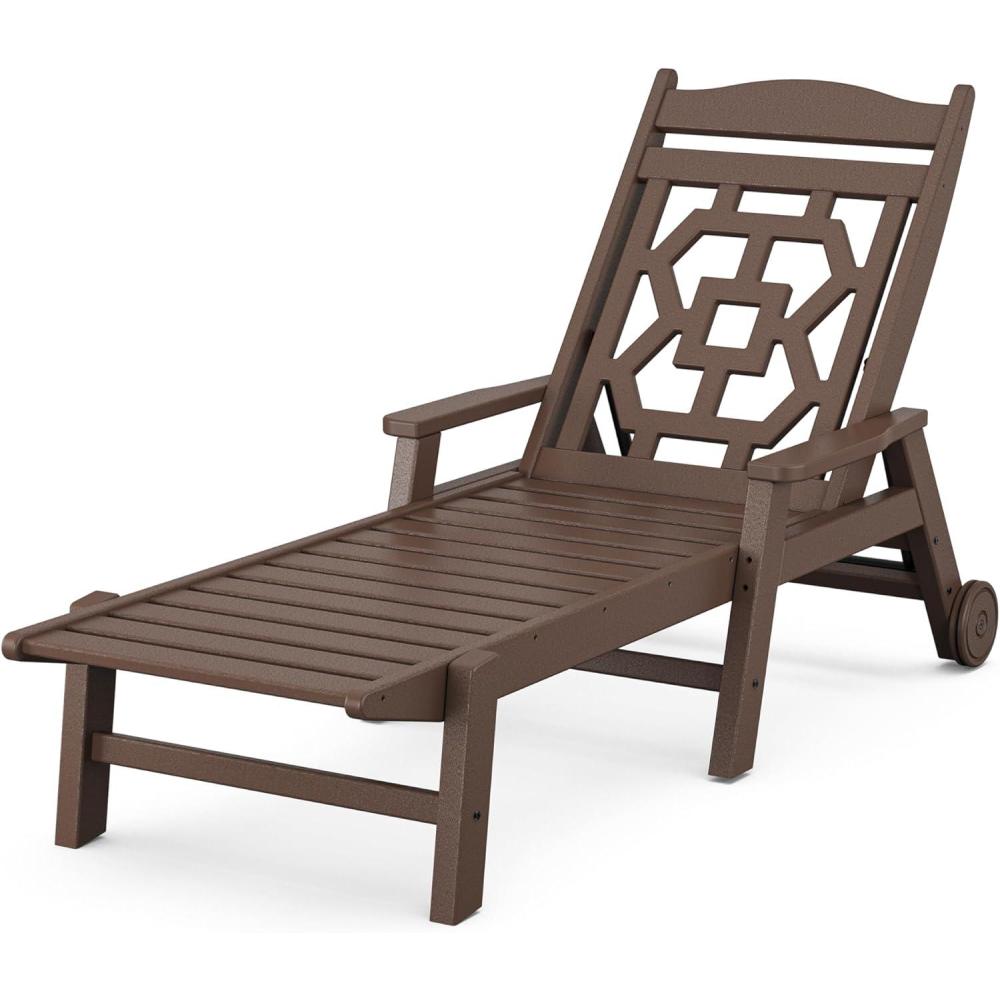 imageMartha Stewart by POLYWOOD Chinoiserie Chaise Lounge in Slate GreyMahogany