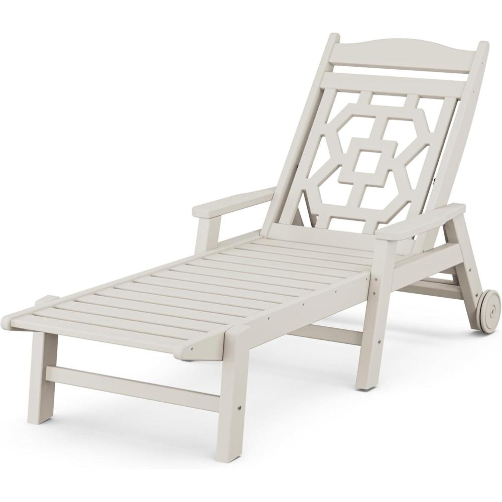 imageMartha Stewart by POLYWOOD Chinoiserie Chaise Lounge in Slate GreySand