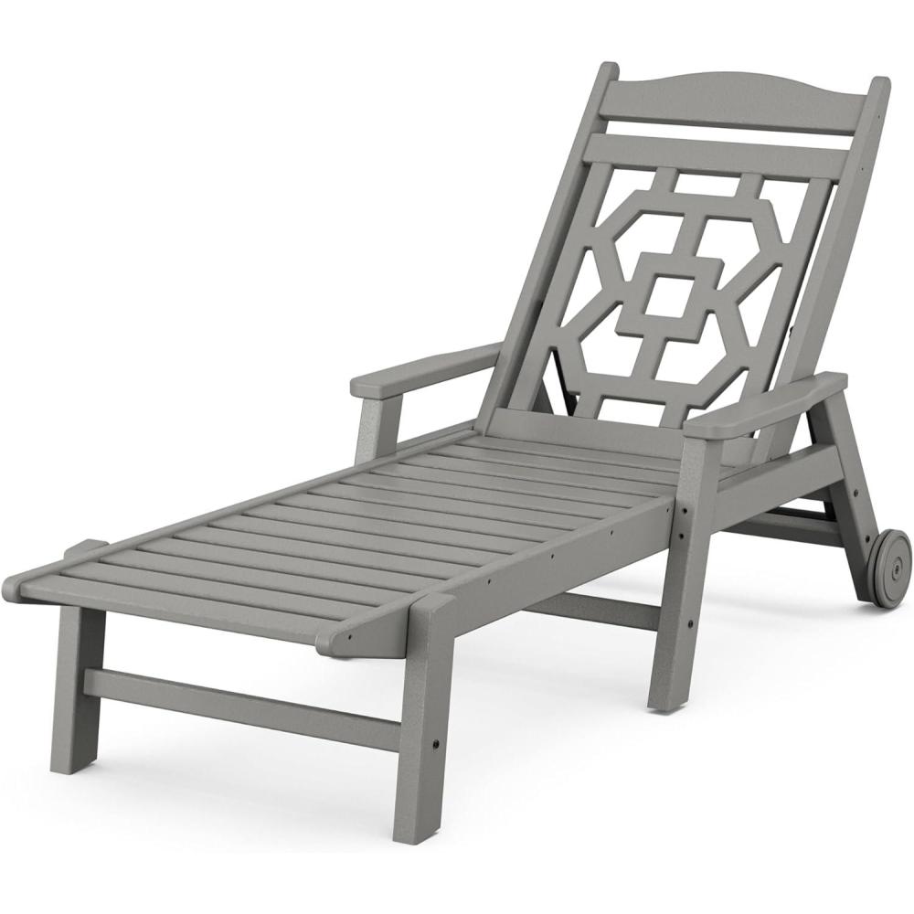 imageMartha Stewart by POLYWOOD Chinoiserie Chaise Lounge in Slate GreySlate Grey