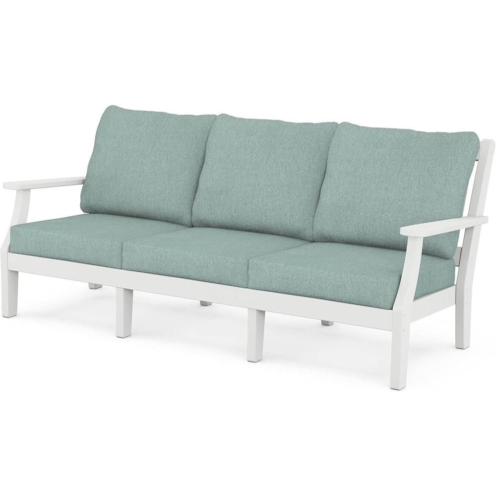 imageMartha Stewart by POLYWOOD Chinoiserie Deep Seating Sofa in WhiteGlacier SpaWhite Glacier Spa