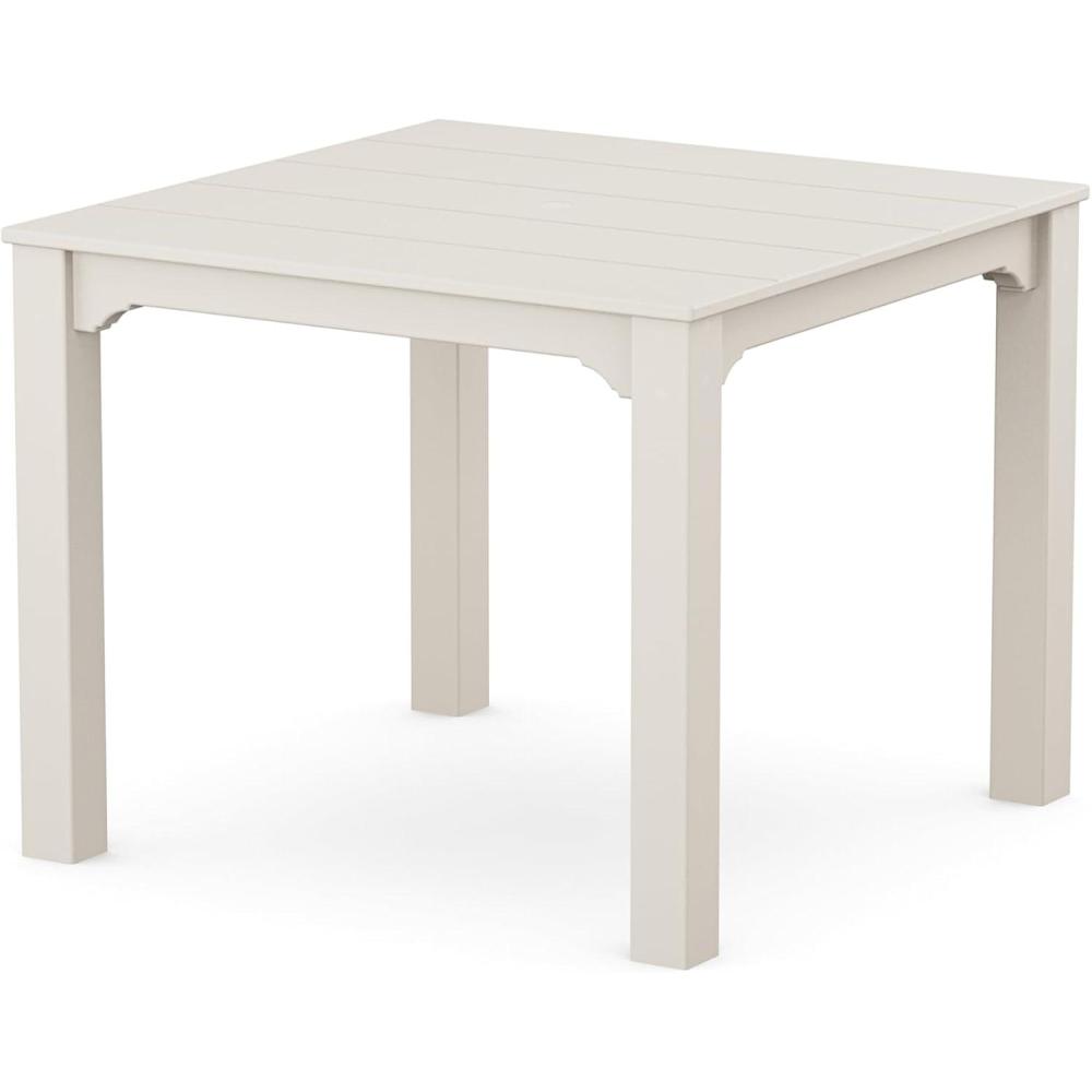 imageMartha Stewart by POLYWOOD Chinoiserie Parsons 38quot Square Dining Table in BlackSand