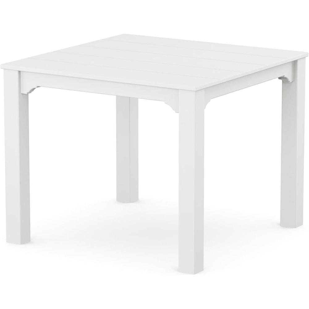 imageMartha Stewart by POLYWOOD Chinoiserie Parsons 38quot Square Dining Table in BlackWhite