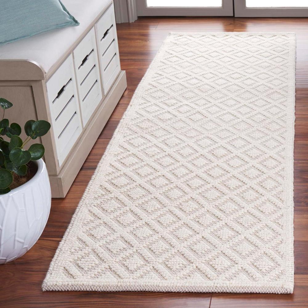 imageMartha Stewart x SAFAVIEH Area Rug Collection 4 x 6 Ivory Handmade Wool Ideal for Living Room Foyer Bedroom Accent Space MSR3504AIvory