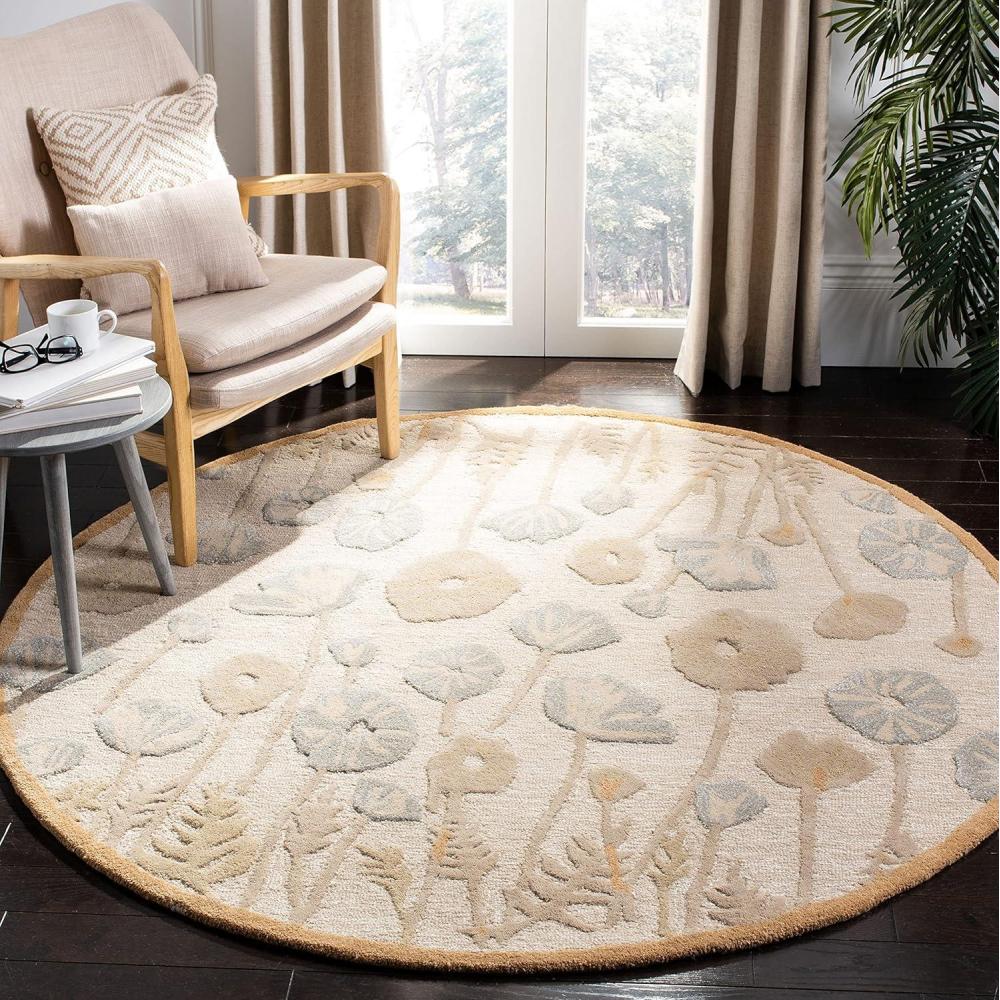 imageMartha Stewart x SAFAVIEH Area Rug Collection  6 Round Nutshell Brown Handmade Wool ampamp Viscose Ideal for Living Room Bedroom Office Dining Space MSR3627CNutshellBrown