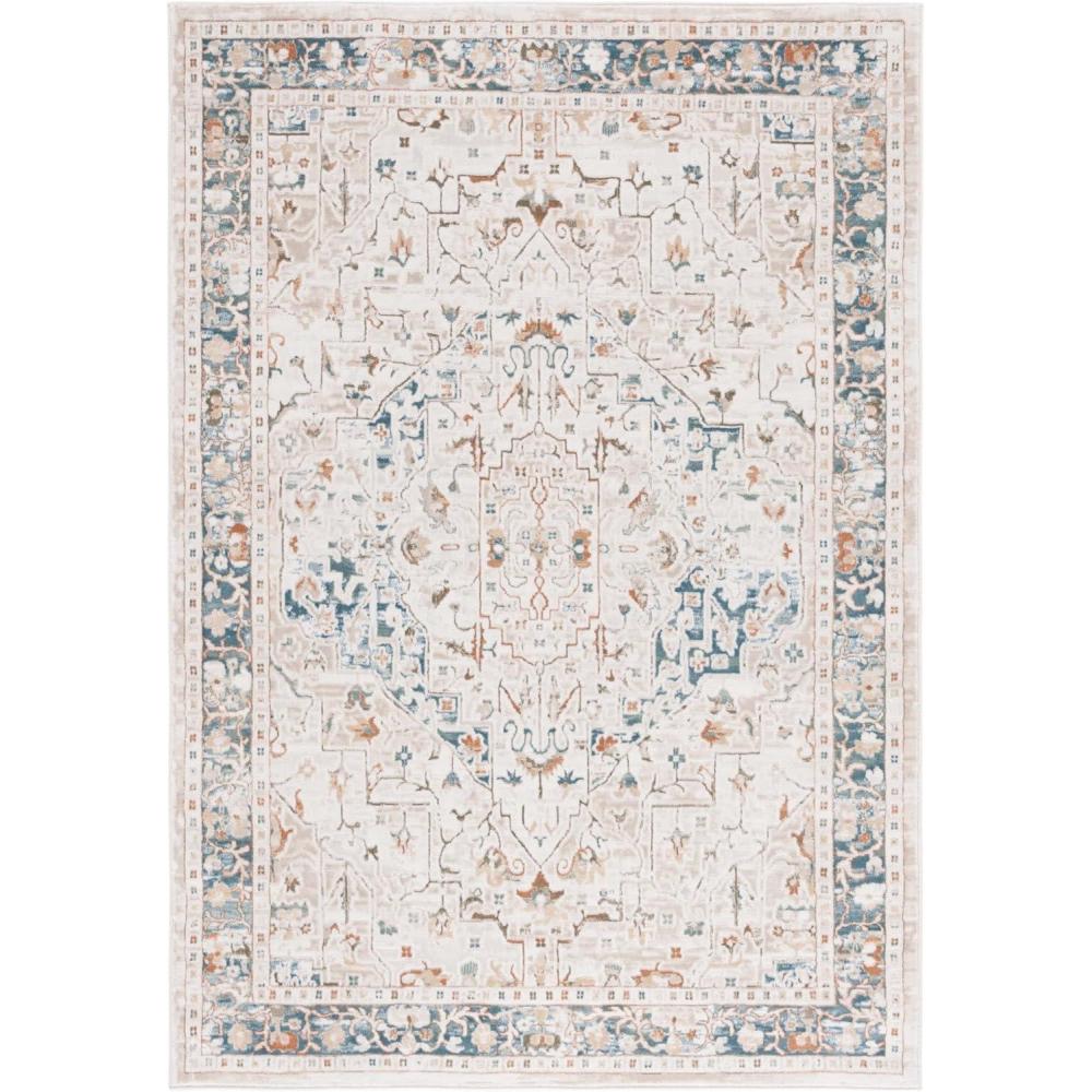 imageMartha Stewart x SAFAVIEH Area Rug Collection  6 x 9 Beige ampamp Blue NonShedding ampamp Easy Cleaning Ideal for Living Room Bedroom Office Dining Space MSR1932BBeigeBlue