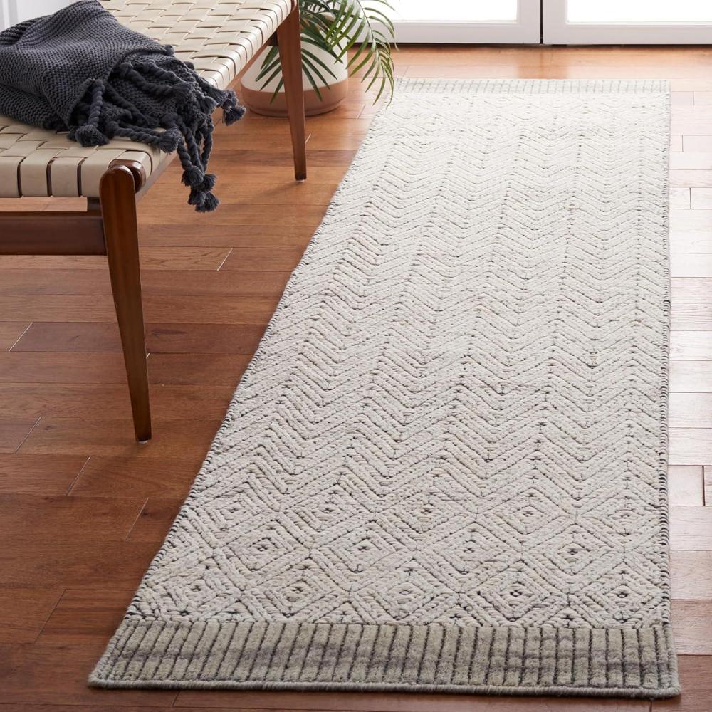imageMartha Stewart x SAFAVIEH Area Rug Collection 8 x 10 Grey ampamp Ivory Handmade Wool Ideal for Living Room Bedroom Office Dining Space MSR9604GGreyIvory