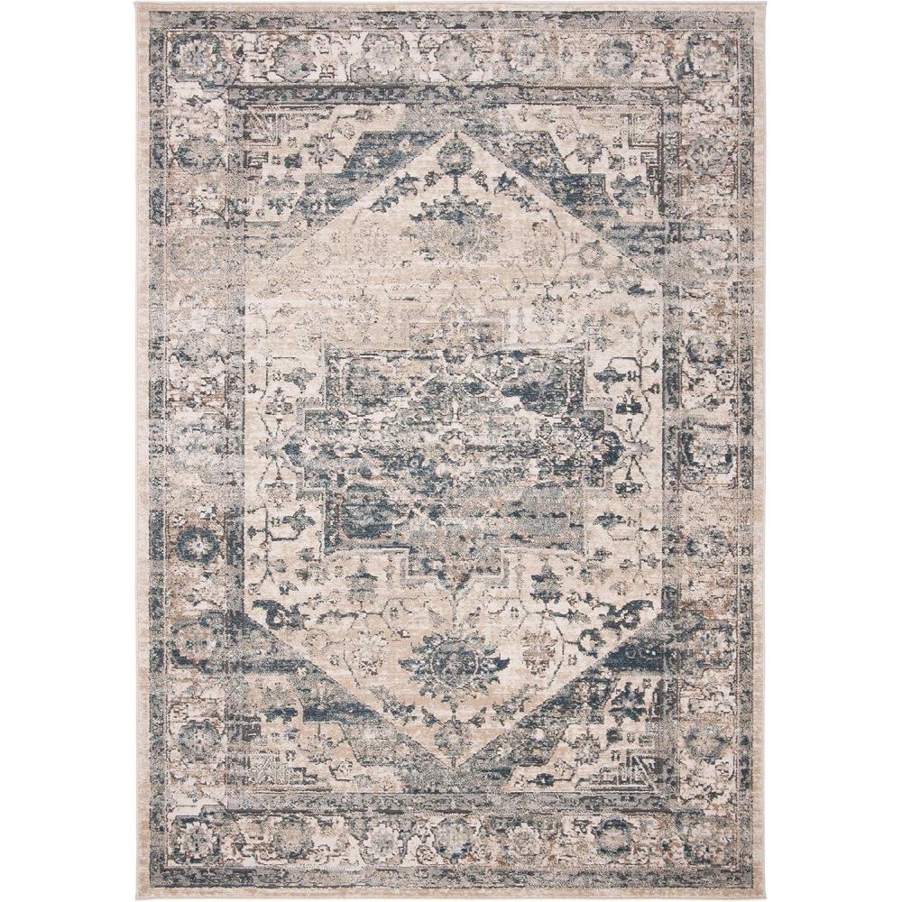 imageMartha Stewart x SAFAVIEH Area Rug Collection 8 x 10 Ivory ampamp Blue NonShedding ampamp Easy Cleaning Ideal for Living Room Bedroom Office Dining Space MSR868AIvoryBlue
