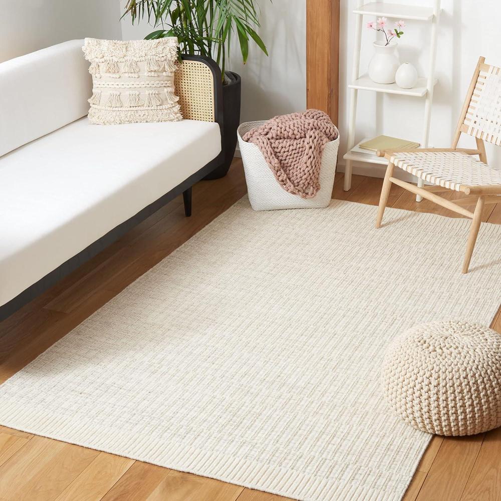 imageMartha Stewart x SAFAVIEH Area Rug Collection 8 x 10 Ivory ampamp Grey Handmade Wool Ideal for Living Room Bedroom Office Dining Space MSR9603AIvoryGrey