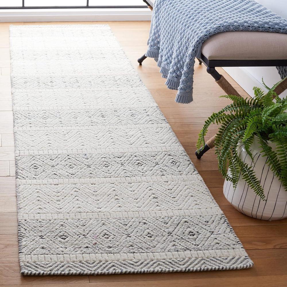 imageMartha Stewart x SAFAVIEH Area Rug Collection  8 x 10 Ivory ampamp Grey Handmade Wool Ideal for Living Room Bedroom Office Dining Space MSR9606AIvoryGrey
