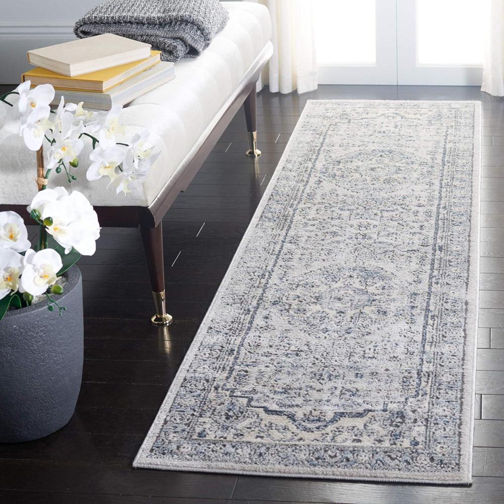 imageMartha Stewart x SAFAVIEH Area Rug Collection 8 x 10 Light Blue ampamp Ivory NonShedding ampamp Easy Cleaning Ideal for Living Room Bedroom Office Dining Space MSR877MLight Blue Ivory