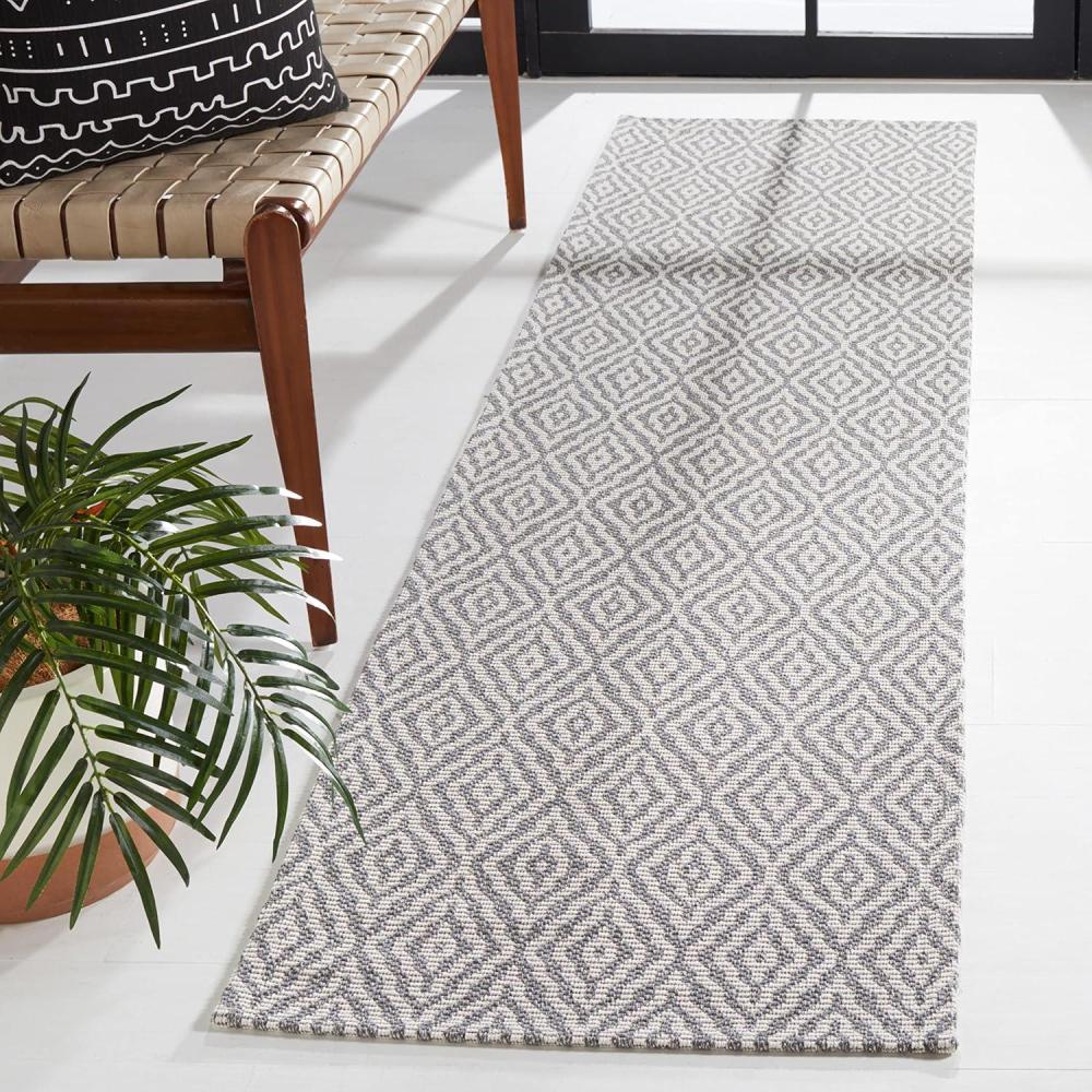imageMartha Stewart x SAFAVIEH Area Rug Collection 9 x 12 Taupe ampamp Cream Cotton Ideal for Living Room Bedroom Office Dining Space MSR484EGreyIvory
