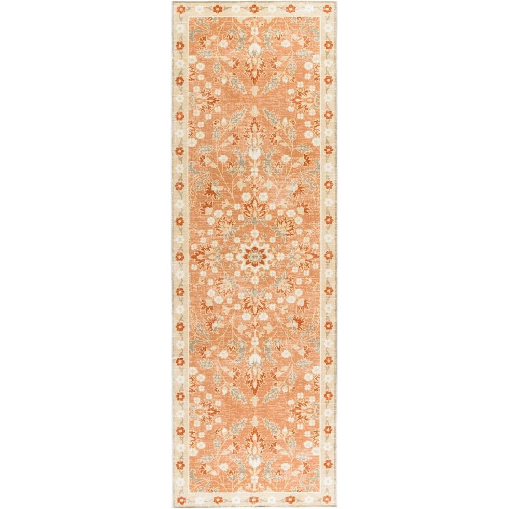 imageMartha Stewart x SAFAVIEH Machine Washable Area Rug Collection  5 x 8 Rust ampamp Beige Slip Resistant ampamp Easy Cleaning Ideal for Ideal for Living Room Bedroom Dining Space MSRW184QRustBeige