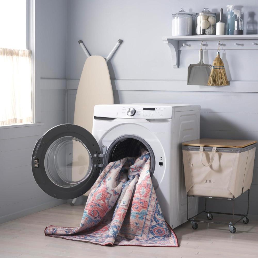 imageMartha Stewart x SAFAVIEH Machine Washable Area Rug Collection 5 x 8 Rust ampamp Blue Slip Resistant ampamp Easy Cleaning Ideal for Ideal for Living Room Bedroom Dining Space MSRW113QRustBlue