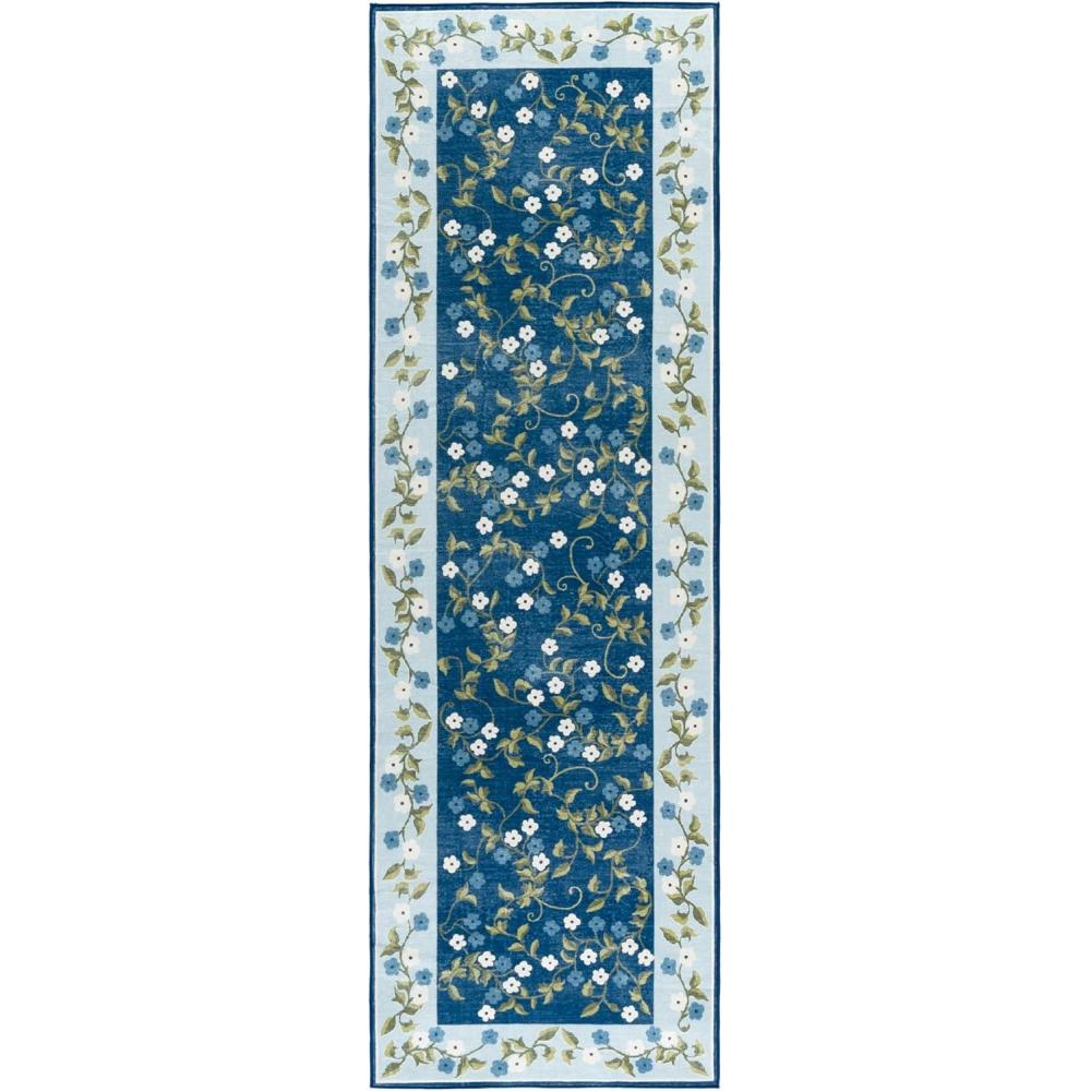 imageMartha Stewart x SAFAVIEH Machine Washable Area Rug Collection 5 x 8 Rust ampamp Gold Slip Resistant ampamp Easy Cleaning Ideal for Ideal for Living Room Bedroom Dining Space MSRW195QDark BlueLight Blue