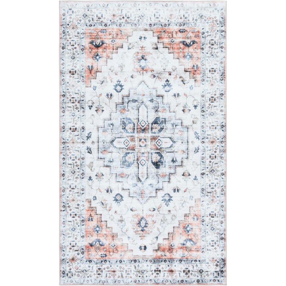 imageMartha Stewart x SAFAVIEH Machine Washable Area Rug Collection 5 x 8 Sage ampamp Light Rust Slip Resistant ampamp Easy Cleaning Ideal for Ideal for Living Room Bedroom Dining Space MSRW109WSageLight Rust