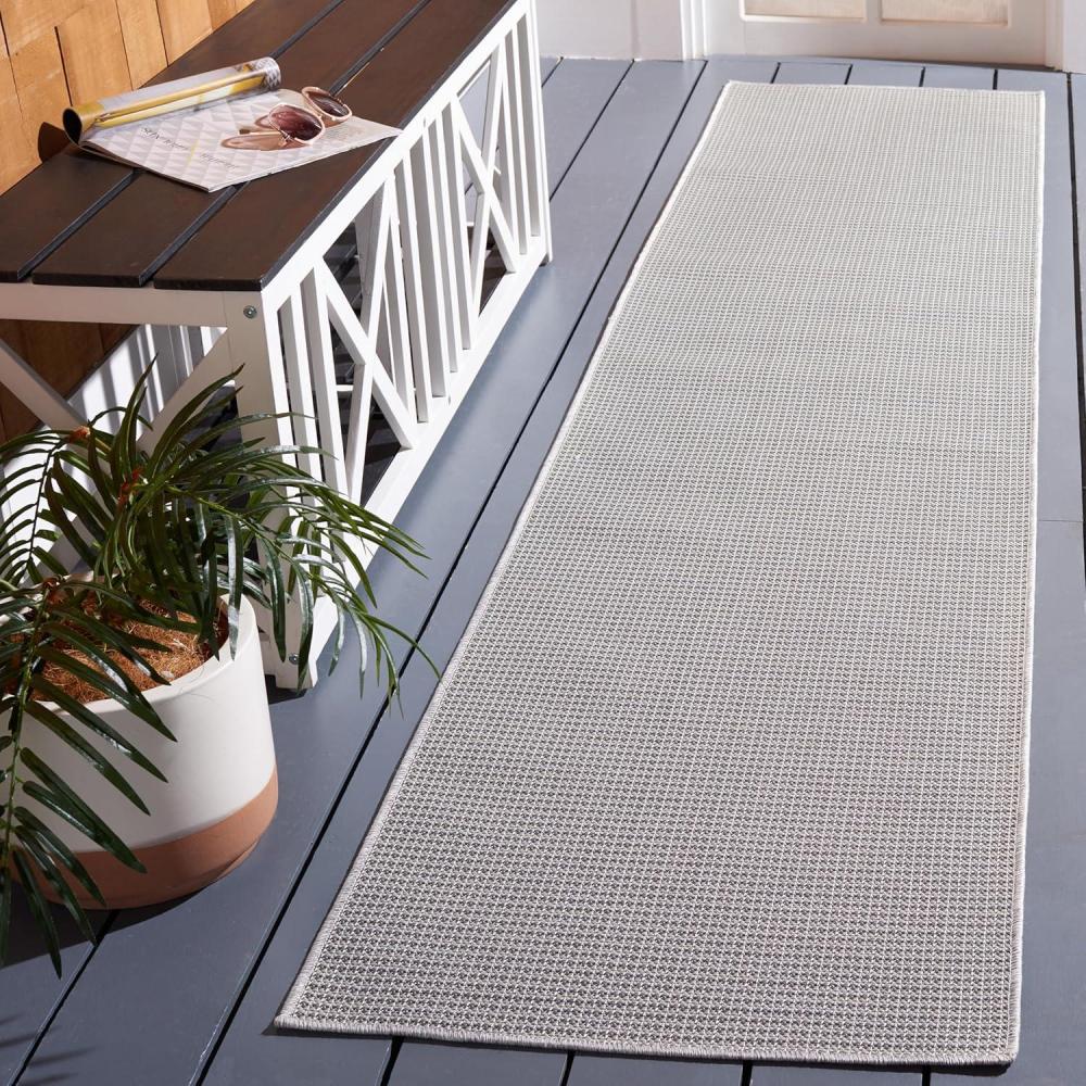 imageMartha Stewart x SAFAVIEH Outdoor Area Rug Collection 65quot Round Navy Weather Resistant ampamp Washable Ideal for Patio Backyard Mudroom Deck Dining Space MSR4490NGrey