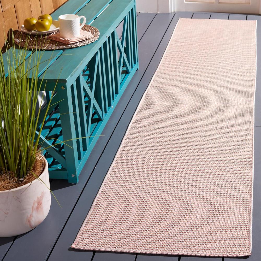imageMartha Stewart x SAFAVIEH Outdoor Area Rug Collection 65quot Round Navy Weather Resistant ampamp Washable Ideal for Patio Backyard Mudroom Deck Dining Space MSR4490NBeigeTerracotta