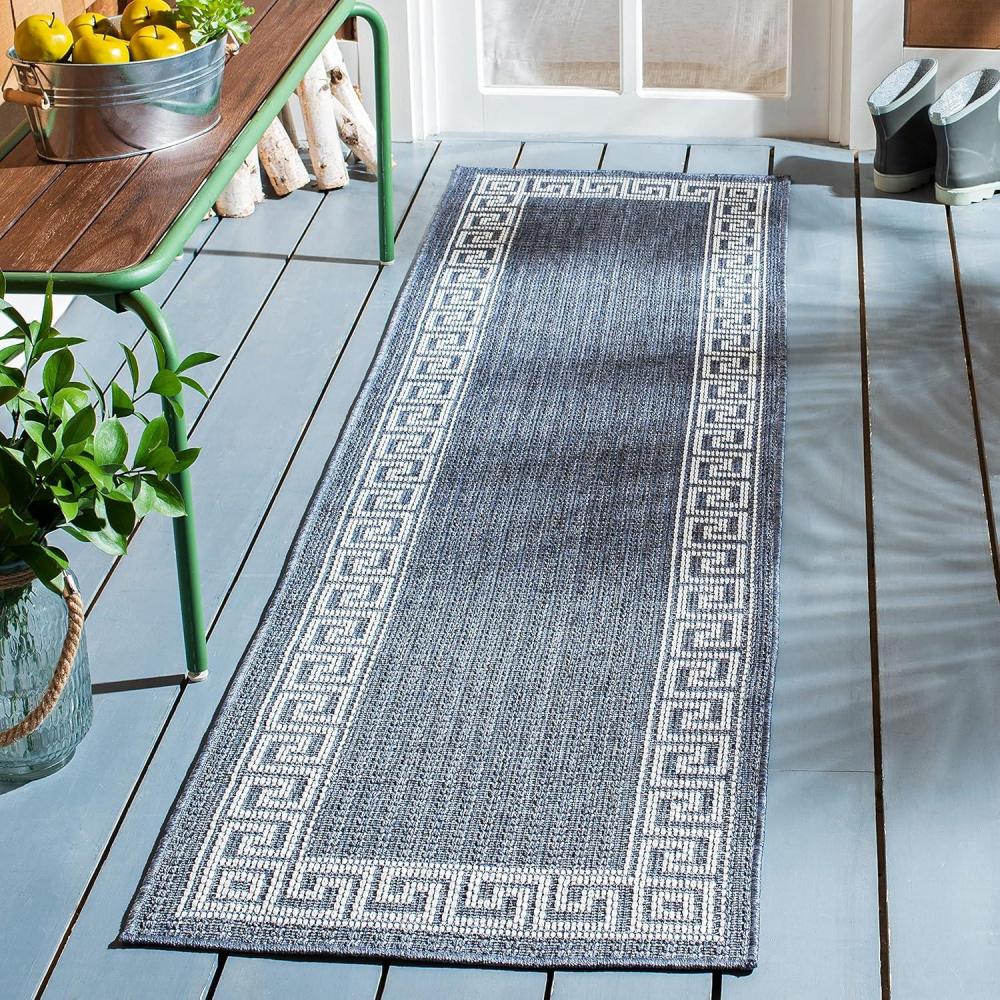 imageMartha Stewart x SAFAVIEH Outdoor Area Rug Collection  8 x 10 Grey Weather Resistant ampamp Washable Ideal for Patio Backyard Mudroom Deck Dining Space MSRO331FGreyCream