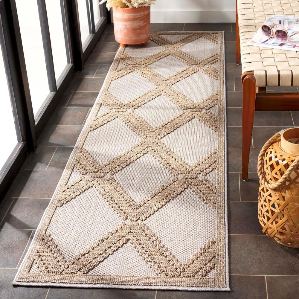 imageMartha Stewart x SAFAVIEH Outdoor Area Rug Collection 8 x 10 Grey ampamp Light Grey Weather Resistant ampamp Washable Ideal for Patio Backyard Mudroom Deck Dining Space MSRO226FBeigeBrown
