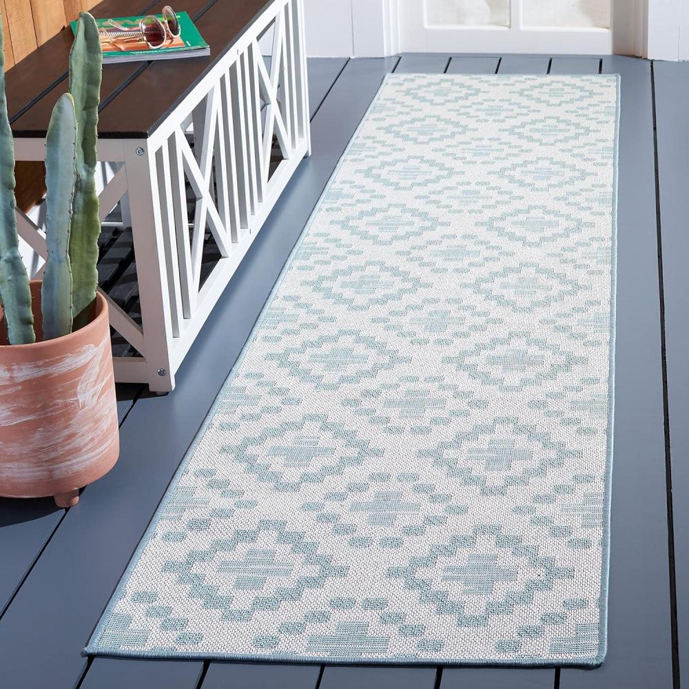 imageMartha Stewart x SAFAVIEH Outdoor Area Rug Collection 8 x 10 Ivory ampamp Grey Weather Resistant ampamp Washable Ideal for Patio Backyard Mudroom Deck Dining Space MSRO307FIvoryGrey