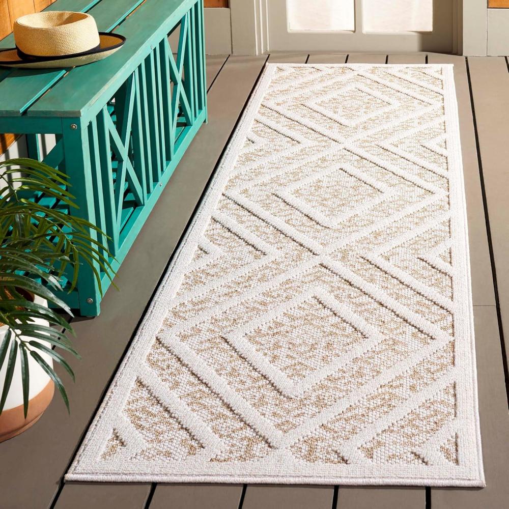 imageMartha Stewart x SAFAVIEH Outdoor Area Rug Collection 8 x 10 Light Beige ampamp Brown Weather Resistant ampamp Washable Ideal for Patio Backyard Mudroom Deck Dining Space MSRO218BLight BeigeBrown