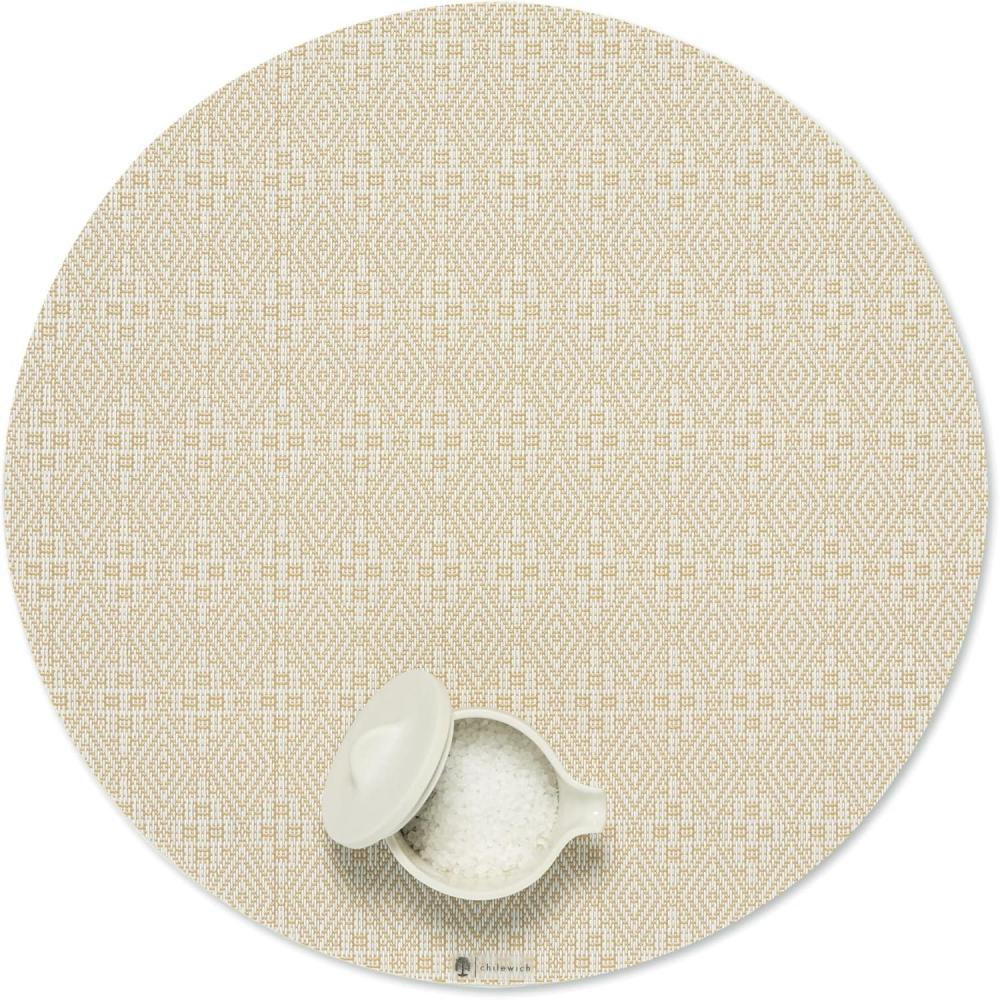 imageMartha by Martha Stewart Chilewich Boxwood Placemats in Wheat Set of 4 Easy Care Woven Tabletop Textiles IndoorOutdoor 15quot RoundWheat