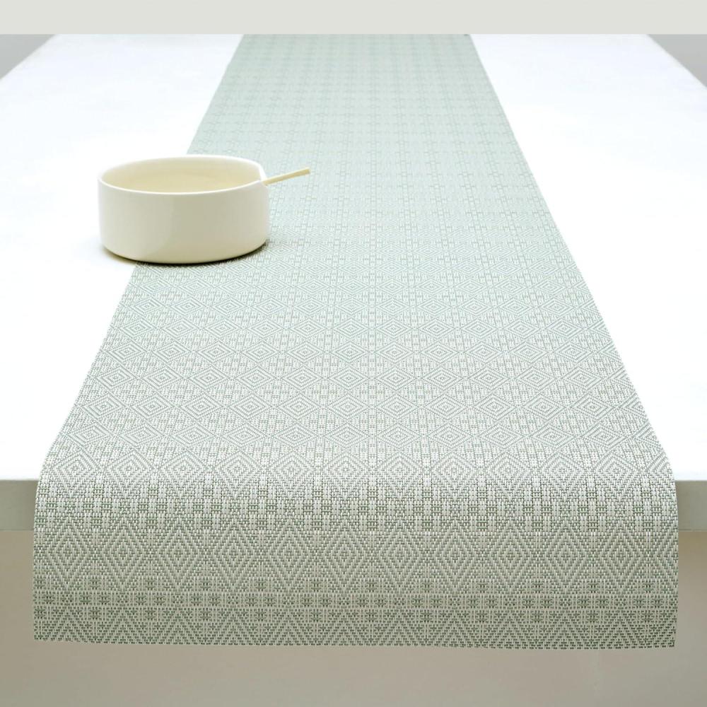 imageMartha by Martha Stewart Chilewich Boxwood Table Runner in Sea Easy Care Woven Textile IndoorOutdoor StainFade Resistant 14quot x 72quotAbalone
