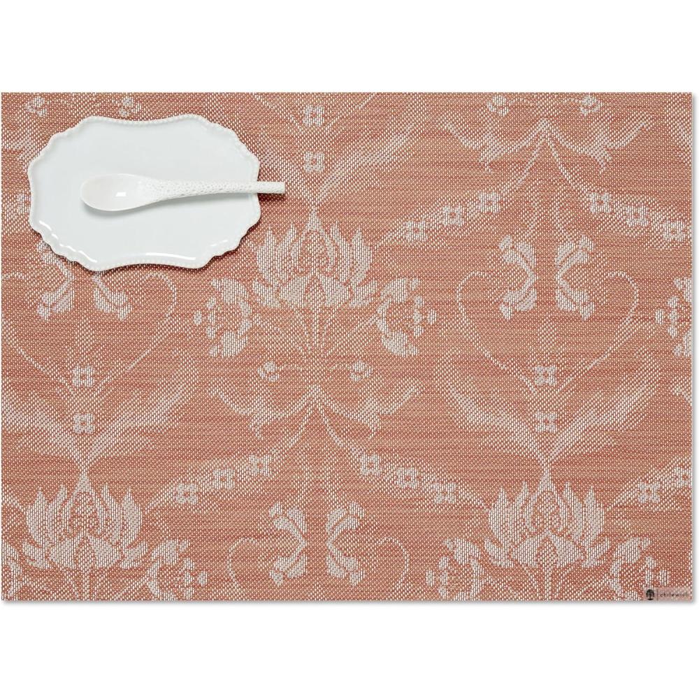 imageMartha by Martha Stewart Chilewich Damask Placemats in Burnt Coral Set of 4 Easy Care Woven Tabletop Textiles IndoorOutdoor 185quot x 135quot RectangleBurnt Coral