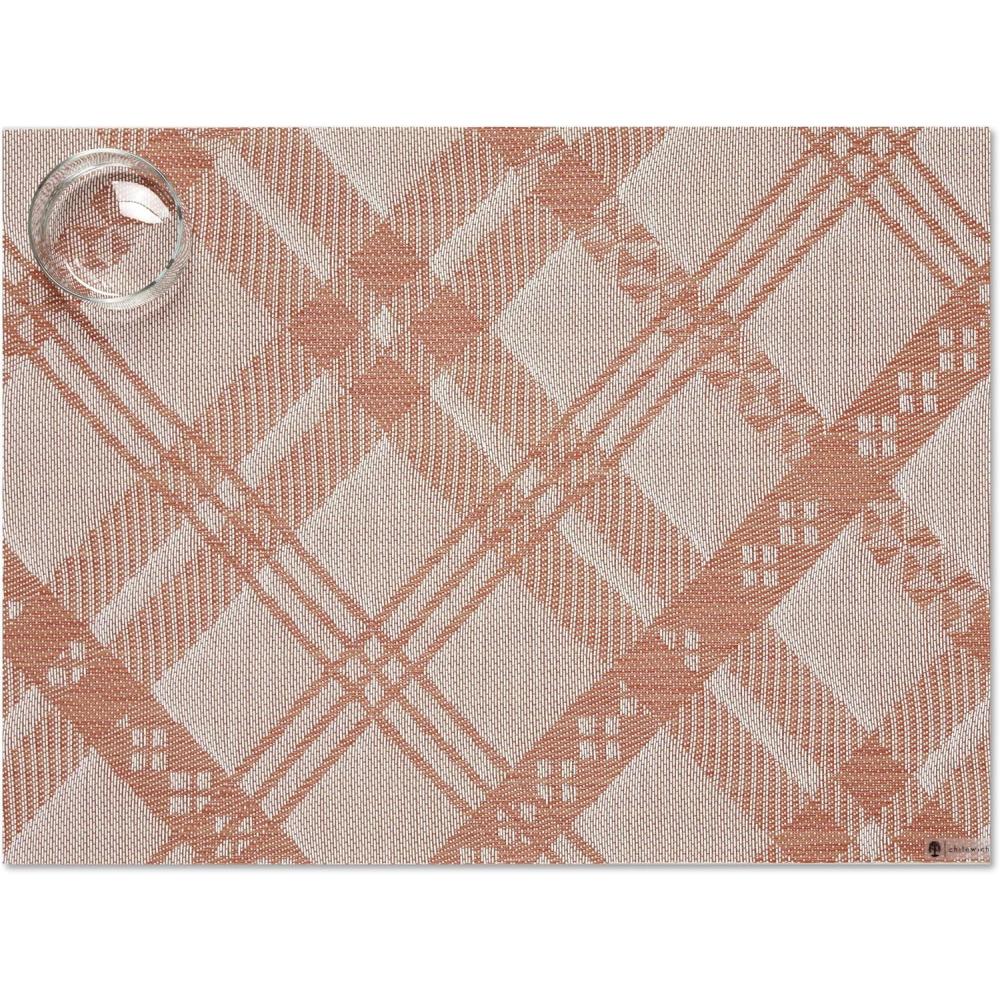 imageMartha by Martha Stewart  Chilewich Ribbons Placemats in Burnt Coral  Set of 4  Easy Care Woven Tabletop Textiles  IndoorOutdoor  185quot x 135quot RectangleBurnt Coral